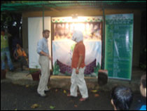 Hand puppet show on wildlife and environment